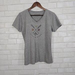 Life Is Good canoe paddle/ tent graphic tee